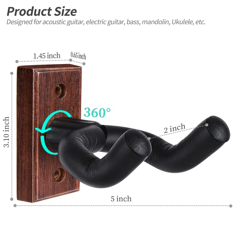 WOGOD Guitar Wall Mount - Hanger Holder for Acoustic Electric