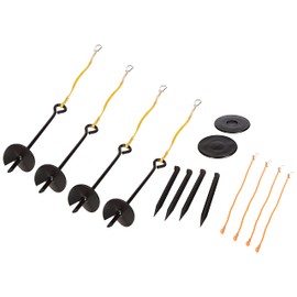 Park & Sun Sports Outdoor Volleyball Beach/Sand Adaptor Kit with Ground Stakes: Auger Anchor Set, Blue