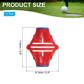 PATIKIL 2 Pcs Golf Ball Marker Stencil 360 Degree Triple Track Golf Ball Alignment Marking Tool Line Drawing Marker for Men Women, Red/Blue