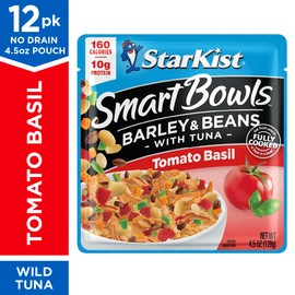 StarKist Smart Bowls Tomato Basil, 4.5 oz Pouch (Pack of 12) - Features Barley & Beans with Wild Caught Light Tuna