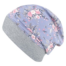 Wollhuhn Eco Lightweight Girls/Boys Beanie Hat Cuffs Elastic Transition Period Summer Children's Hat Cotton (Eco Fabrics, Organic) 20141128, Rose grey/pink