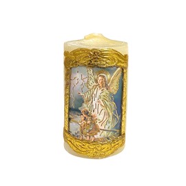 Guardian Angel Cirio Paschal Candle Prayer Angel de la Guarda Vela 3" x 1.75" Cirio Pascual