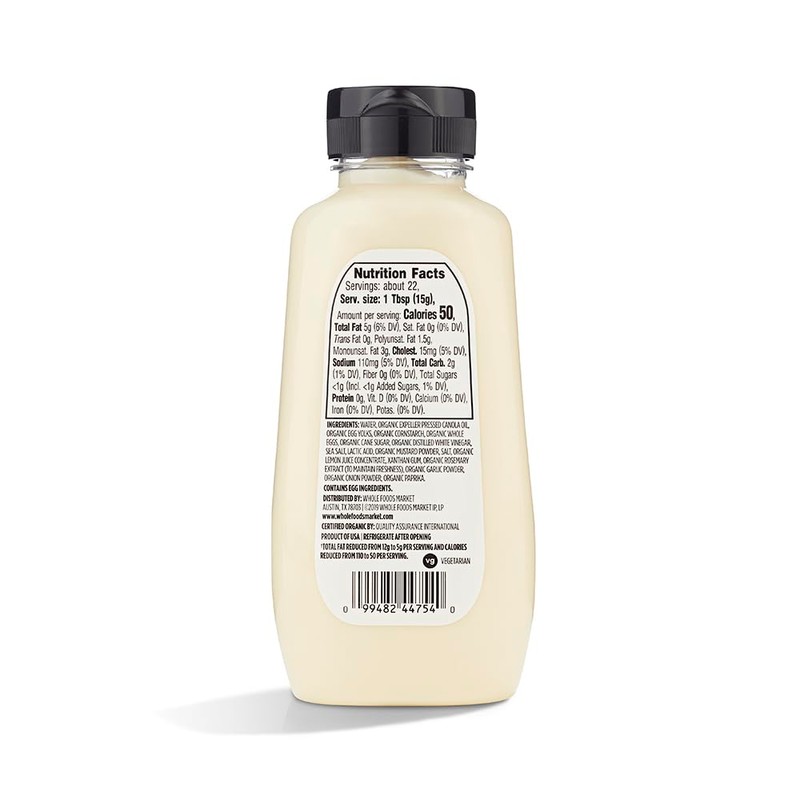 365 by Whole Foods Market, Organic Light Mayo (Squeezable Bottle),
