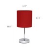 Simple Designs LT2007-RED-2PK Chrome Mini Basic Table Lamp with Fabric