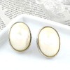 Jewelry Shop M e0101 Pearl, Oval Simple Earrings, Pearl