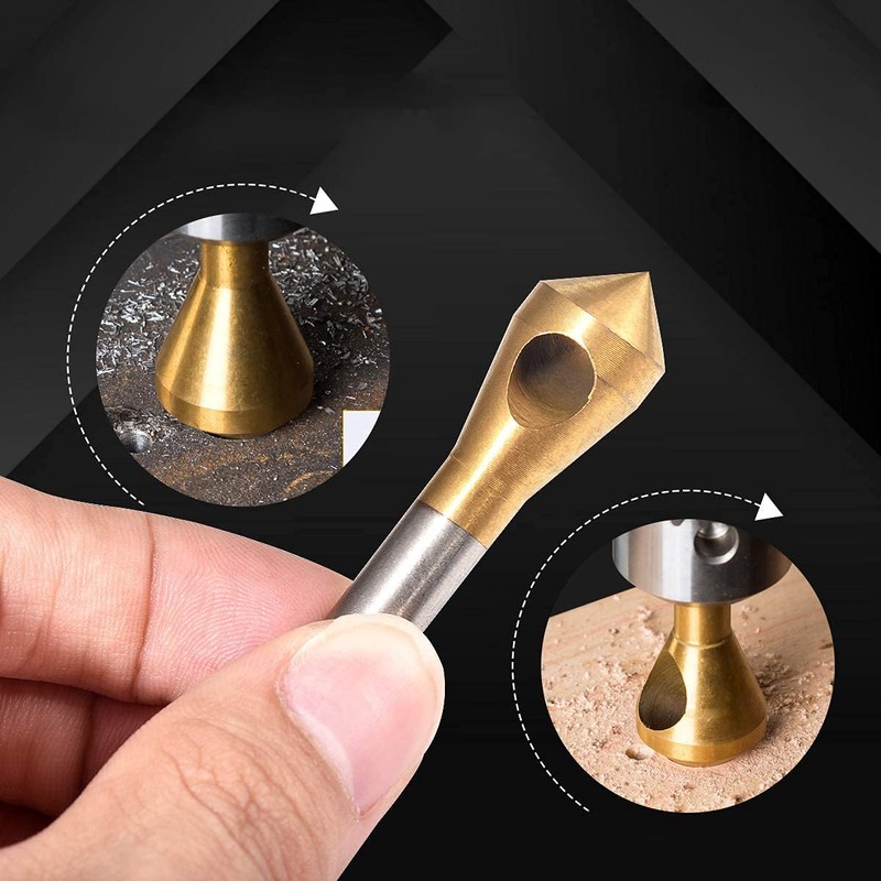 MOLATE 4 Pcs Chamfering Cutter, Deburring, Hole Drilling, Chamfering, Punching