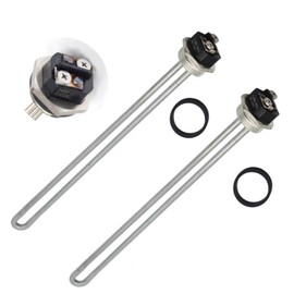 DROMIX Water Heater Element, 4500W 240V, 2PCs Pack, Screw-in Type, High Watt Density, Chrome Coated Copper, fits most models of Dual Element Eletrical Water Heaters, 2PC4500W_EWH