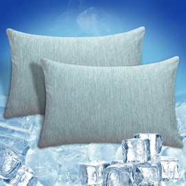 CHOSHOME Cooling Pillow Cases King, Double-Side Design [Cooling & Cotton] Q-Max 0.45 Cooling Pillow Covers for Night Sweats Hot Sleepers, Hidden Zipper, 2 Pack (20" X 36", Green)