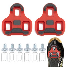 Zouwel Look Keo Cleats Compatible with Bike Pedals 3-Hole Grip Blade 2 Max Carbon Classic Cleats, Bicycle Shoe Board Compatible, 4.5° MTB Pedal Road Non-Slip Bicycle Accessory Set (RED)