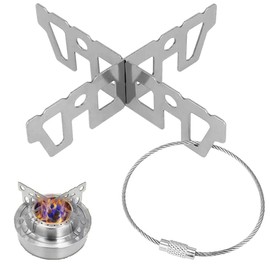 KBNIAN Cross Stand Alcohol Cross Stand Pot Cross Portable Stainless Steel Alcohol Stove Accessories Ultralight Camping Stove Accessories for Outdoor Hiking Camping (9.6 x 2.9 x 0.1 cm)