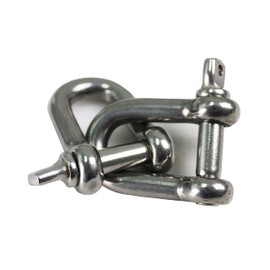 HFS(R) 10 Piece Stainless Steel Shackle, Load 352.7 lbs (160 kg), D-Shaped Shackle, Hanging Hook, 0.2 inches (5 mm) (M5, 10 Pieces)