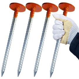 Rebar Survey Marker Stakes, 12 Inch Long - 1.35 LB Heavy Duty, Hi-Vis Orange (4 Pack)