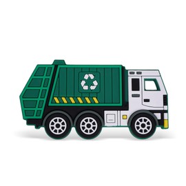 AmazingM Car Series Baby Teething Toys,Food Grade Silicone Chew Teether for 3 Months+ Infant Boy and Girl,Toddler Sensory Chewing Teether,BPA Free. (Garbage Truck,Green)