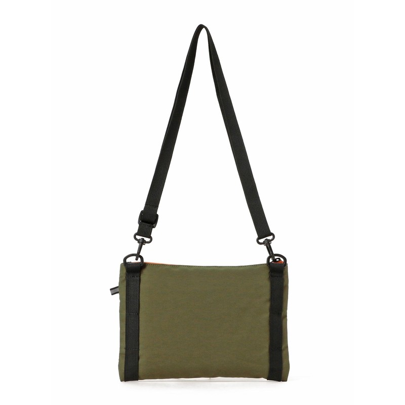 Beams Heart OLIVE Canvas Bag, Mesh Combination Sacoche, Men's, green