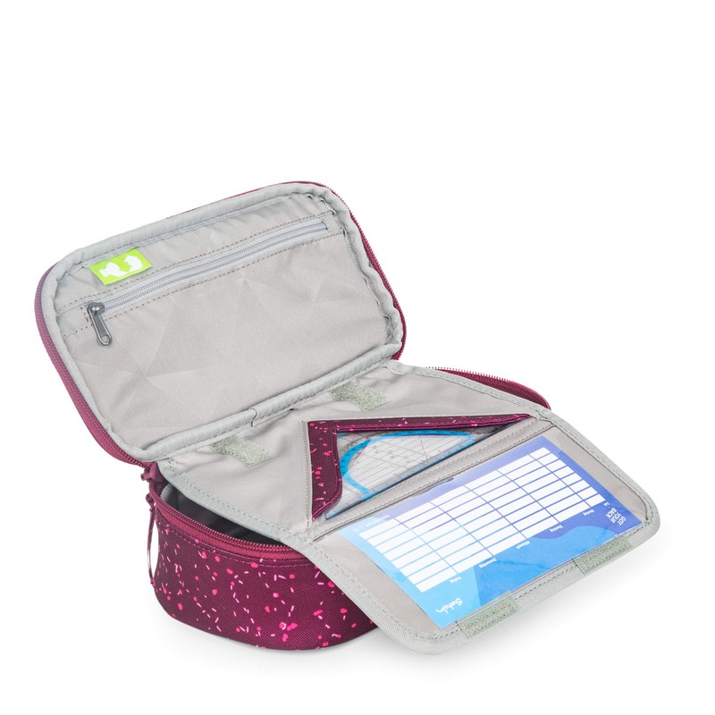 Satch Pencil Case, Large, Divider Compartment, Set Square Synthetic, Black