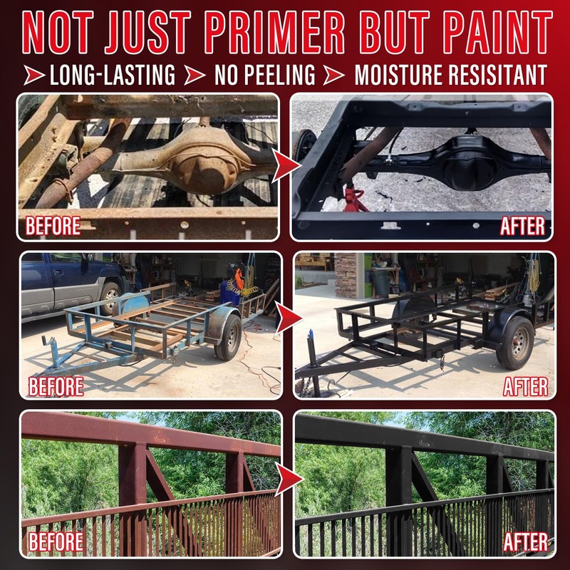 2-in-1 Rust Conveter Automotive, 35 oz Matte Black Rust Conversion