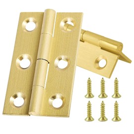 HGHN 8 Pcs Solid Brass Hinges, Jewelry Box Hinges, Small Hinges with Screws, Suitable for Jewelry Chest, Wood Box, Toolbox and Cabinet, 1.5 inch