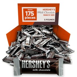 Milk Chocolate Snack Size Candy Bar - 5 Pound Approx 175 Pieces Individually Wrapped Snacks - Milk Chocolate Office Candy Perfect for Sharing with Family and Friends