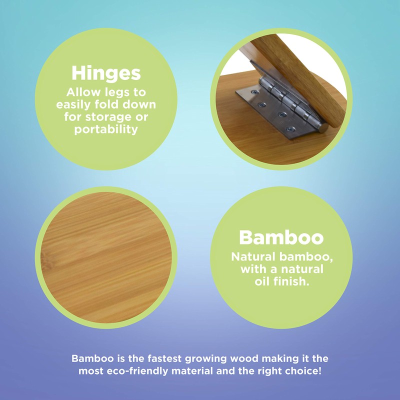 Bamboo Meditation Kneeling Bench - Best Design - Folding Legs