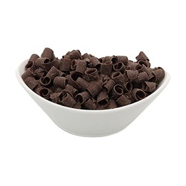 Dark Chocolate Shaved Curls, OliveNation Dark Chocolate Curls, Elegant Belgian Chocolate Blossom Curls for Topping, Edible Garnish & Decoration - 8 oz