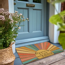 XLDLIOO Boho Christian Door Mat Doormat, Boho Sunshine Welcome Front Door Mat Indoor Outdoor Entrance, Bible Verse Artificial Coir Doormats Rugs for Porch Patio Entryway Home Decor 30x17in