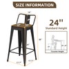 24 Inch Bar Stools Set of 4, Metal Stools for
