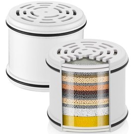 Cobbe 2 Pack Replacement Filters for Fixed Showerheads - Water Softener Filters Beads for Hard Water - Remove Chlorine - Reduces Dry Itchy Skin