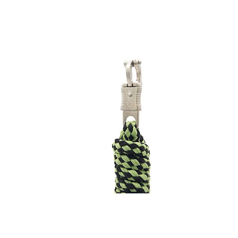 Pfiff 101933 Lead Rope, Braided, Panic Hook, Black/Green, Length 210