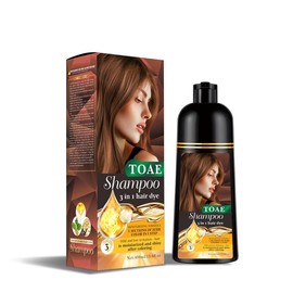 3-in-1 Hair Dye Shampoo, Herbal Gray Coverage, TOAE Unisex Formula, Safe and Ammonia-Free:_Chestnut