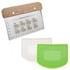 Casoter Professional Dough Scraper Set, 3-Piece, Stainless Steel with Wooden