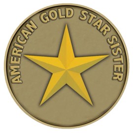 Gold Star Sister Medallion for Box Cremation Urn/Flag Case - 2 Inch Diameter