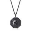 COAI Men's Black Stone Necklace Eight Diagrams Yin Yang Obsidian