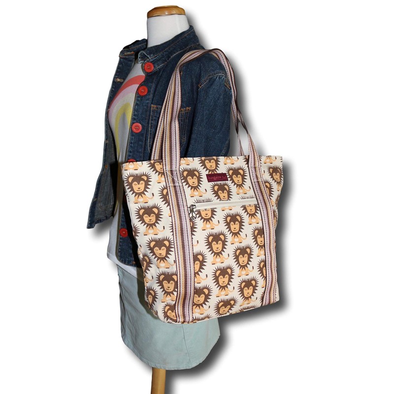 bungalow 360 Vegan Striped Tote Bag (Lion)