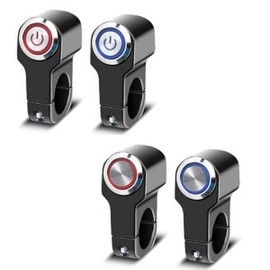 오토바이 핸들바 LED 온오프 푸쉬락 방수스위치 안개등스위치 비상등 깜빡이 Motorcycle Handlebar LED On/Off Push Lock Waterproof Switch Fog Light Switch Emergency Light Blinker