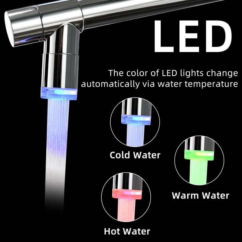 Fapully Kitchen Faucet with Pull Down Sprayer,Commercial Single Handle Kitchen