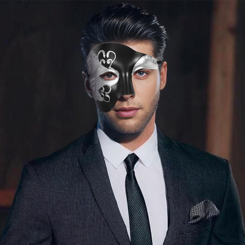 Oidea Half Face Masquerade Mask for Men: Vintage Italy Phantom