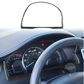 Premium Real Carbon Fiber Car Center Consoles Dashboard Instrument Speedometer Tachometer Frame Panel Cover Car Interior Stickers Compatible with Toyota Camry 2015 2016 2017 Accessories