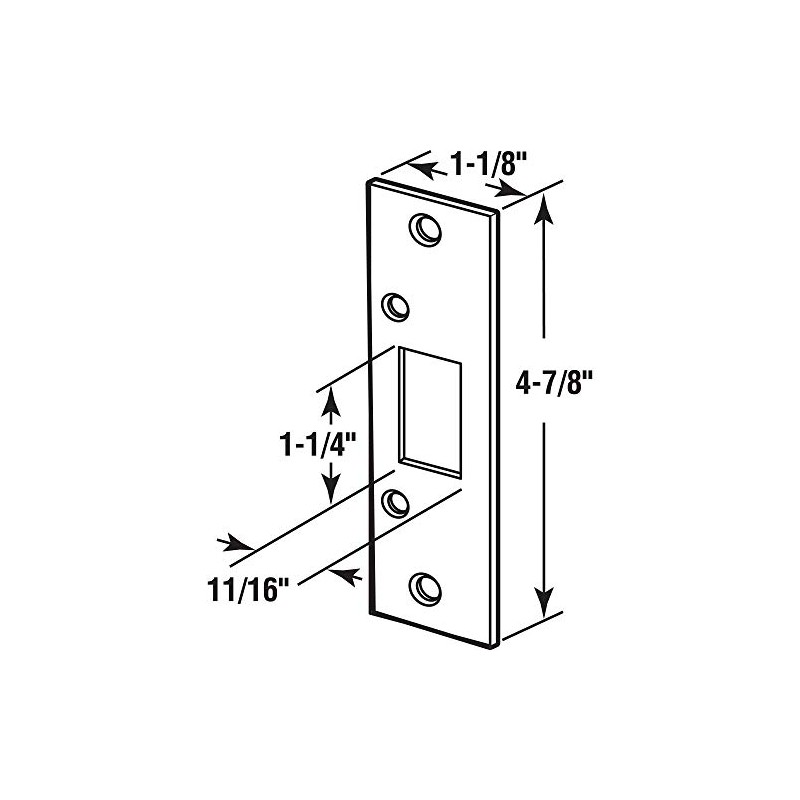 Prime-Line E 2432 Deadbolt Strike, 4-7/8 In., Brass Plated (Single