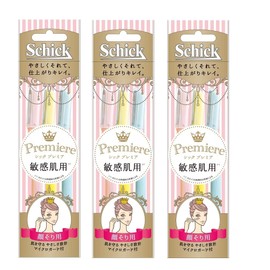Schick Premier Large Dispo for Sensitive Skin, 3 Packs x 3 Packs [Bulk Purchase] Disposable Female Razor Face with Micro Guard, Kao, Makeup, Women's, Gentle and Beautiful Finish Set