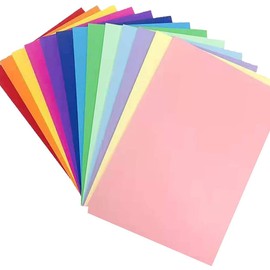 50PCS-10COLORS-16.5X11.7in Poster Board Assorted Colors Lightweight Hand Craft Backing Boards Paint Railroad Presentations Office Blank Painting Board for School