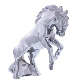 CTW Die-Cast Fighting Stallion Hood Ornament - Chrome