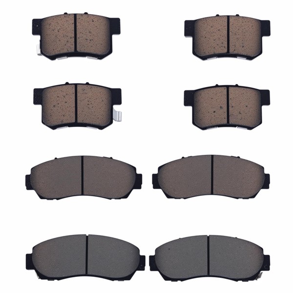 WEPUMP Front Ceramic Rear Semi-Metal Brake Pads Sets Fit For