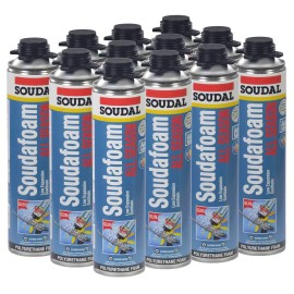 Soudal All Season Window & Door Pro Gun Foam, 24oz, Full Case of 12 Cans