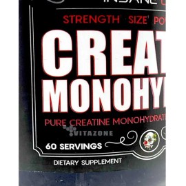 Creatina Monohidratada Insane Labz 300g 60 Servs Sin Sabor                                                                                            