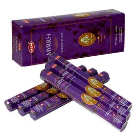 HEM Incense Sticks, Hexa Pack, Myrrh Hexagonal (20 Pieces) x 6 Boxes