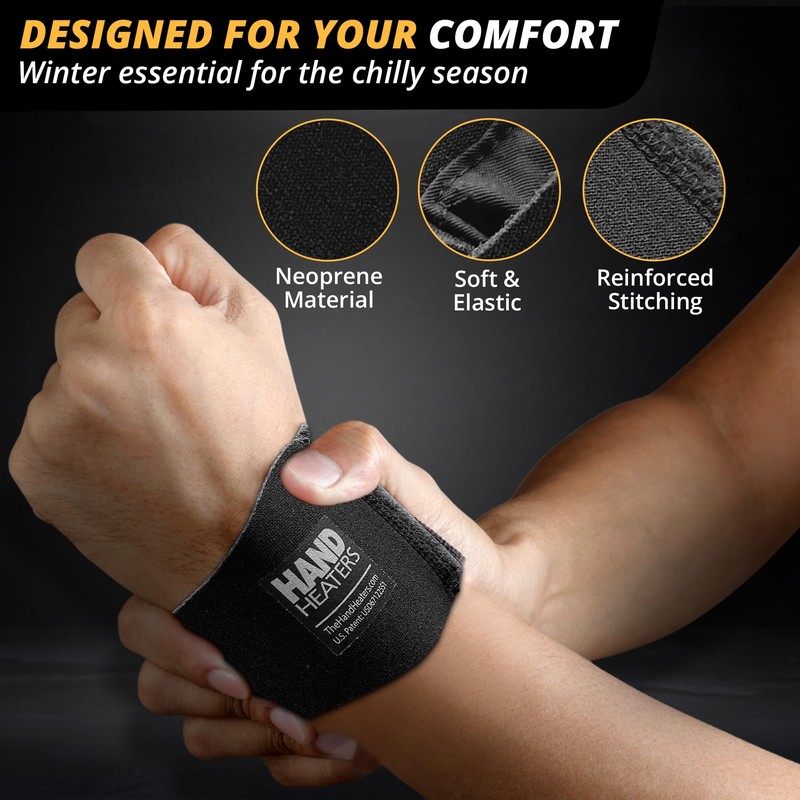 T Built Hand Heaters Wristbands Heated Wrist Wrap 8+ Hours