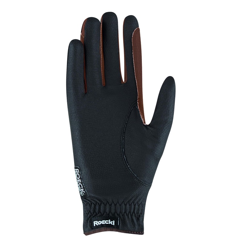 Roeckl Sports equestrian gloves MALTA, summer riding glove, black/mocha 6.5