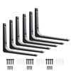 OEEKOI Shelf Brackets, L-Shaped, Set of 6, Wall Mounting, Shelf