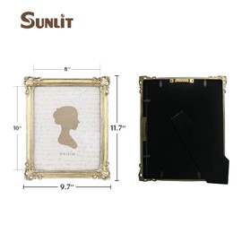 Sunlit Large Vintage Picture Frame 8x10 Antique Picture Frame Ornate Photo Display Table Wall Hanging 8x10