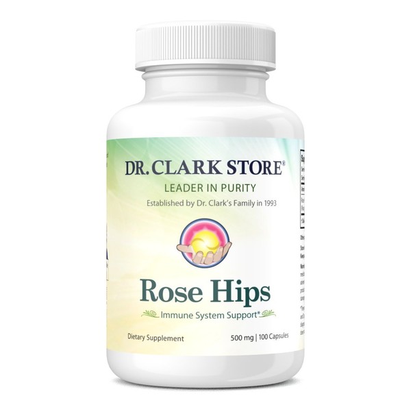 Dr Clark Store Rose Hips Supplement, 500 MG, 100 Capsules